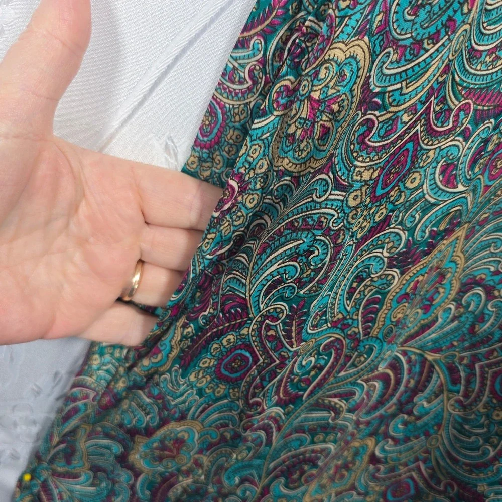 Karma Highway‎ Jumpsuit Woman One Size Paisley Print 100% Viscose Boho Festival - Picture 6 of 11